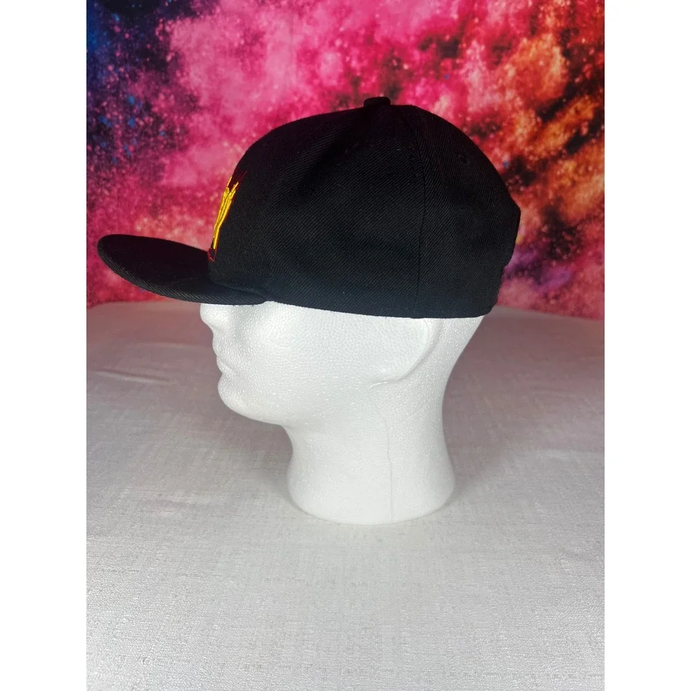 Thrasher Magazine Flame Logo Snapback Hat Black Skate and Destroy Flat Brim